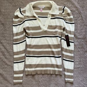 NWT Form fitting striped sweater